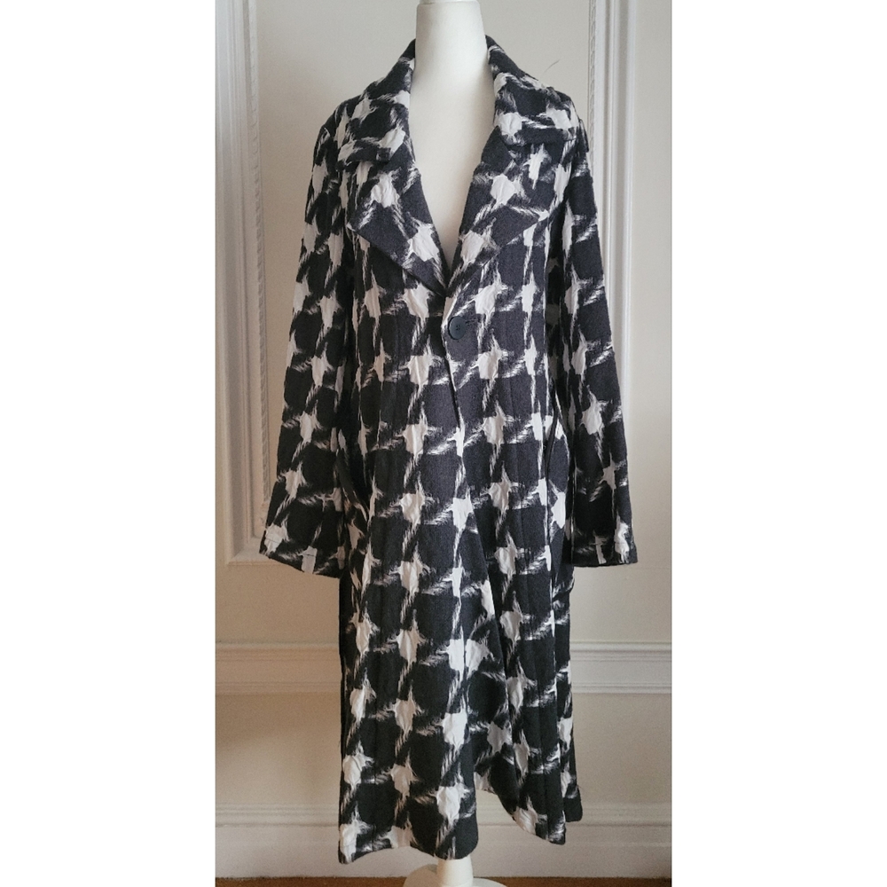 Goki Hiroyuki Kato Black and White Houndstooth Statement Jacket Japanese Design
